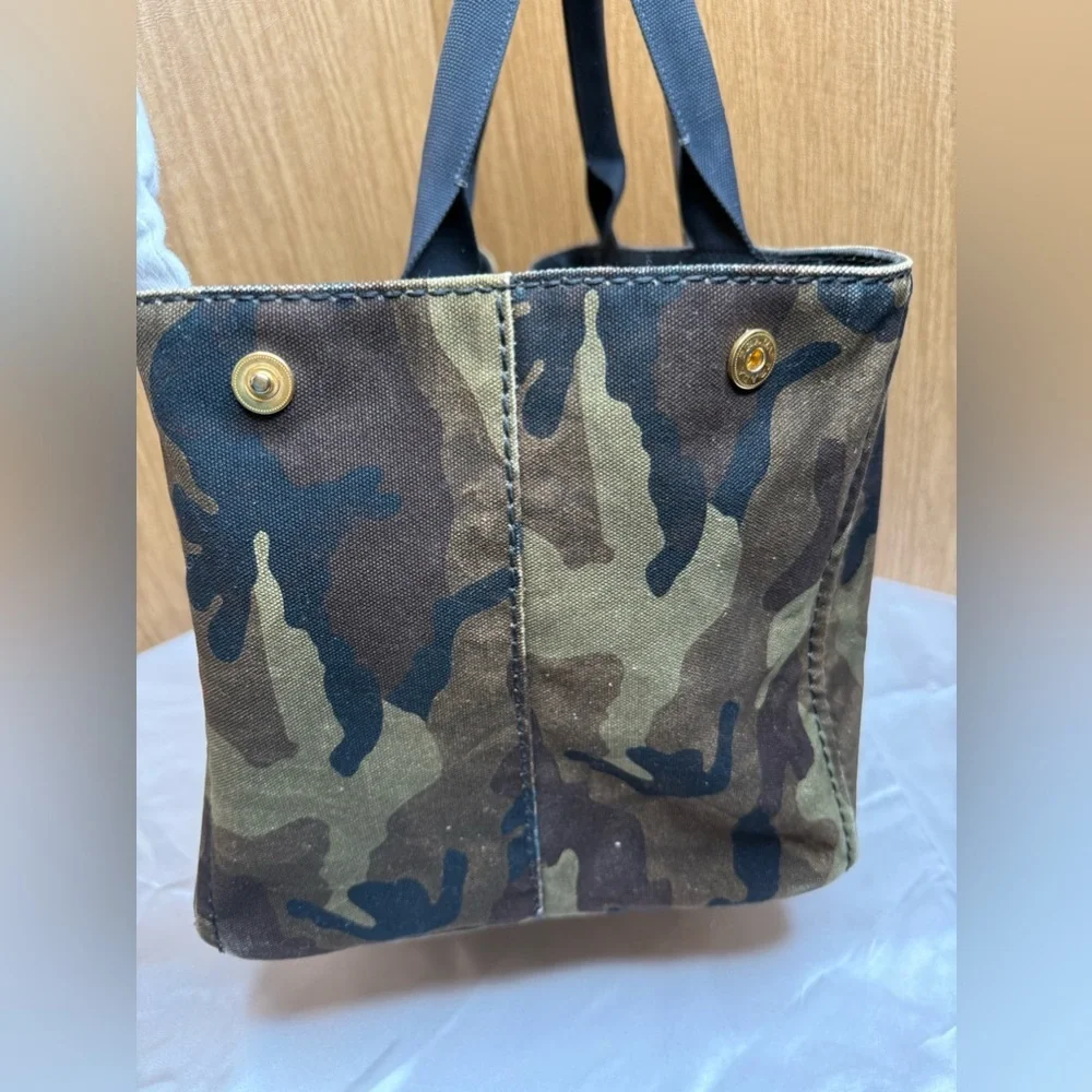 Prada Camo Canvas Tote Bag Structured Everyday Carry All - Picture 3 of 11